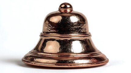 Copper bell as a symbol of sound isolated on the white background 