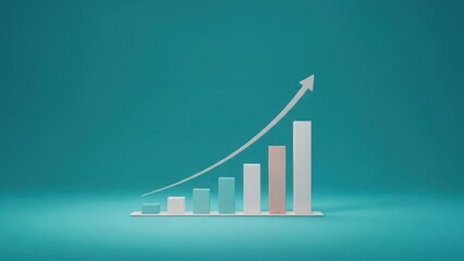 Increasing business growth chart with upward trend