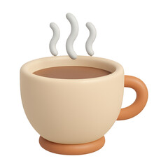 PNG Minimalist steaming coffee cup illustration.