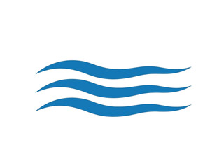 Blue wave symbol with three wavy lines