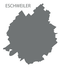 Eschweiler city map grey illustration silhouette