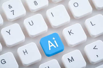 Computer keyboard with Artificial Intelligence button.