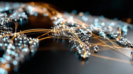 Global Network Connections: A dynamic visualization of a global network with interconnected nodes and glowing pathways, symbolizing seamless communication and data exchange across the world.