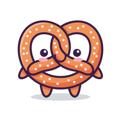 Cartoon Pretzel Character Illustration