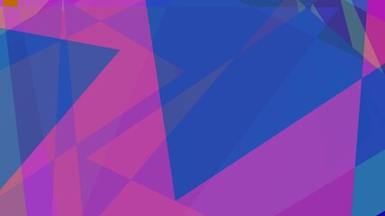 Abstract overlapping geometric triangle shapes, loopable slow motion vibrant blue and purple colors, modern digital multi-color background animation - Powered by Adobe
