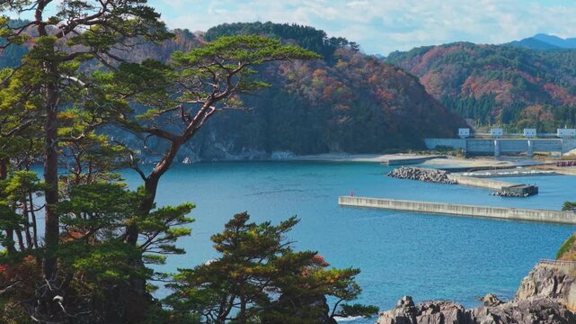 Seaside of Taro in Iwate Japan, Tohoku Region Michinoku Coastal Trail, Autumn