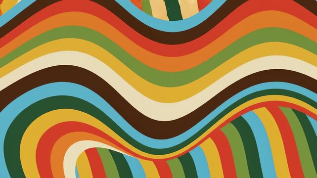 Retro Colorful Stripes Flowing Abstractly