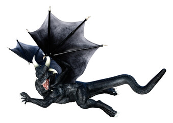 Obraz premium 3D Rendering Fairy Tale Dragon on White