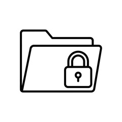 Secure Digital Folder with Lock Icon Representing Data Protection and Privacy