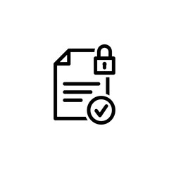Obraz premium Secure Document with Lock Icon and Checkmark for Privacy and Data Protection