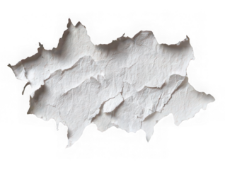 Torn paper edge rough texture white color isolated on transparent background jagged outline creative design element realistic detail scrap ripped blank artistic empty space