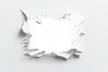 Torn paper edge with ripped hole in center textured transparency background jagged border realistic detail isolated creative concept empty space dramatic effect high resolution