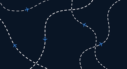 Travel way of airplane, airport travel way map pointer background, route way location of airplane, airplane travel path, 