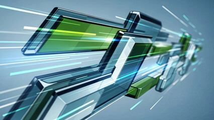 Futuristic green and blue 3D abstract technology background