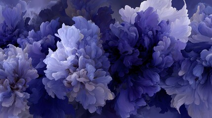 Obraz premium Close up of purple blue ruffled flowers