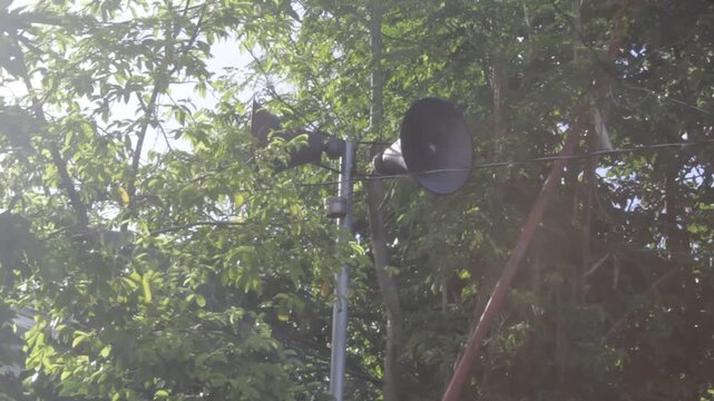 The Old Speaker on the Tree stand out for Emergency attention if a bad weather is Coming on the Village