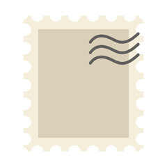Flat Postage Stamp with Perforated Edges, Minimal Vector Design