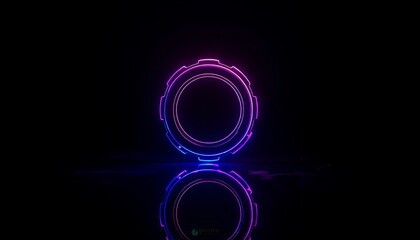 Gear Futuristic Neon Aperture Gear UI Element Design