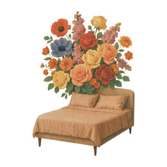 Fototapeta premium PNG Floral bed with vibrant blooms