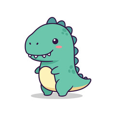 Obraz premium Adorable Cartoon Dinosaur Illustration