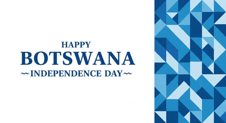 Botswana Independence Day banner in colorful modern geometric style. Happy independence and national day greeting card cover with typography. Vector illustration for national holiday celebration