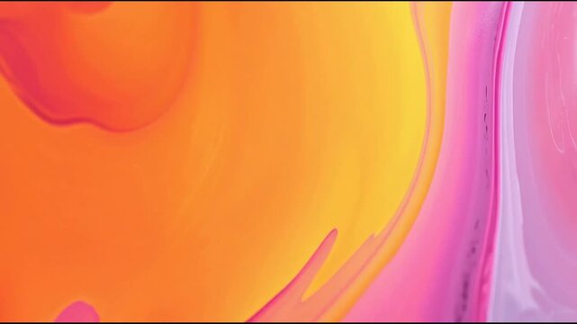 Seamless loop of vibrant liquid gradient background with slow morphing organic shapes in orange, magenta, and purple colors