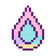 Obraz premium PNG Colorful pixel art droplet