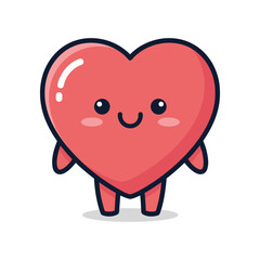 Cute Cartoon Heart Character Illustration