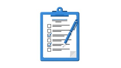 Fototapeta premium Clipboard with checklist and pen for making notes and completing tasks.
