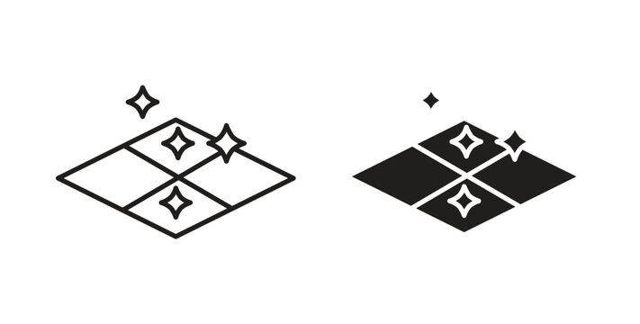 Easy clean floor surface icons. Vector linear icon isolated on white background.