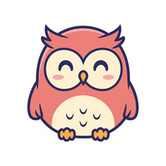 Cute Cartoon Owl Vector Illustration