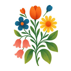 Fototapeta premium PNG Colorful floral illustration design