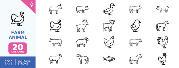 Farm Animal Silhouettes Collection