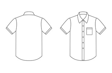 ワイシャツ　半袖　白　ポケット付き