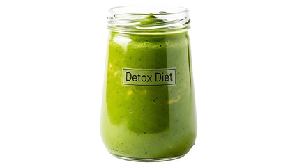 Green Detox Diet Smoothie Jar Isolated on transparent background