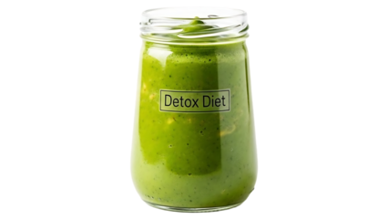 Green Detox Diet Smoothie Jar Isolated on transparent background
