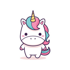 Naklejka premium Adorable Cartoon Unicorn Illustration