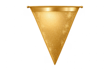 Golden triangle pennant banner with decorative ornaments
