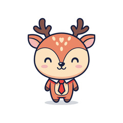 Cute Cartoon Deer Character Illustration