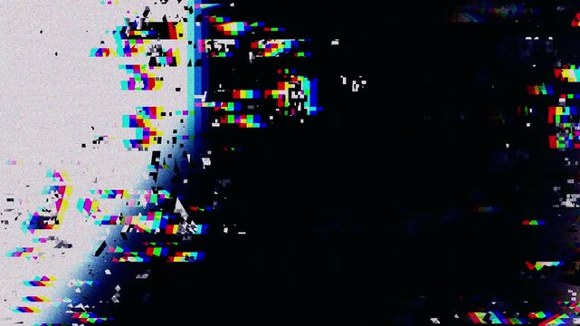 Abstract digital glitch mosaic background with pixel noise and corrupted data texture