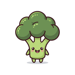 Cute Cartoon Broccoli Character Illustration