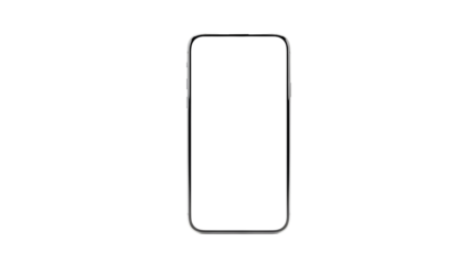 Sleek Modern Smartphone Outline with Blank Screen on Black Background
