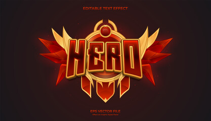 decorative red hero editable text effect design