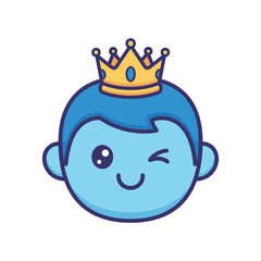 Royal Character Illustration with Crown