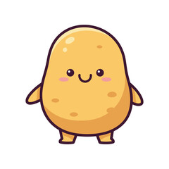 Adorable Cartoon Potato Character Illustration