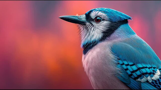 A blue jay shows off its vibrant blue feathers while perched on a branch in the woods during the early hours of the day