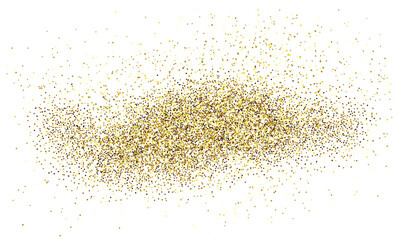 Gold Glitter Dust Splash Isolated on Transparent Background PNG