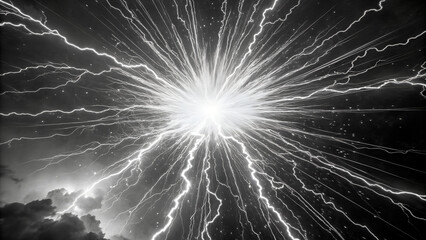 A vibrant digital art illustration of a futuristic sun explosion in the black sky featuring blue fractal patterns and glowing energy textures for a bright motion wallpaper design