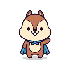 Cartoon Chipmunk Superhero Character Illustration