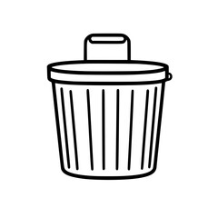 Elegant, Empty Metal Trash Can | Clean, isolated vector art for creative projects.